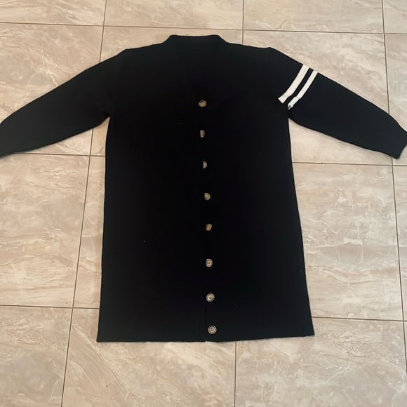 Stripe pattern drop shoulder cardigan - Picture 7 of 9